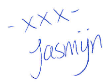 Handtekening Jasmijn